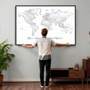 Framed World Map Canvas – Custom Push Pin Travel Tracker – by MyGreatCanvas | Canvas Wall Art Prints | Photo Prints & Wall Decor