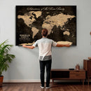 Personalized Family Adventure World Map – Custom Framed Push by MyGreatCanvas | Canvas Wall Art Prints | Photo Prints & Wall Decor