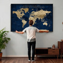 Personalized Framed Travel Tracker Map – Custom World Canvas