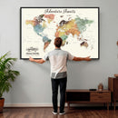 Custom Push Pin World Map Wall Art Canvas Print –