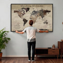 Customize Push Pin World Map Wall Art Canvas Print –