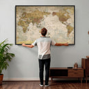 Personalized Push Pin World Map Canvas Print – Custom