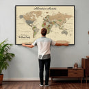 Custom Push Pin World Map Wall Art Canvas Print – Custom by MyGreatCanvas | Canvas Wall Art Prints | Photo Prints & Wall Decor
