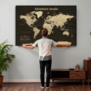 Custom Push Pin World Map Wall Art Canvas Print –