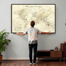 Personalized Push Pin World Map Canvas Print – Custom by MyGreatCanvas | Canvas Wall Art Prints | Photo Prints & Wall Decor