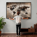 Personalized World Map Wall Art Canvas Print – Customizable