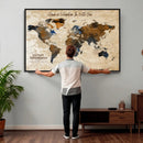 Vintage Custom World Map Canvas Wall Art – Custom Framed