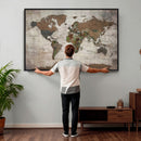 World Map Canvas Print – Framed Detailed Map of the World