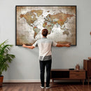 Vibrant Watercolor World Map Canvas Wall Art – Framed Travel by MyGreatCanvas | Canvas Wall Art Prints | Photo Prints & Wall Decor