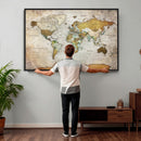 Personalized World Map Canvas Print – Colorful Watercolor