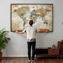 World Map Wall Art Canvas Print, Modern Decorative Framed Map Artwork Prints for Living Room, Office, Bedroom Wall Decor by MyGreatCanvas | Canvas Wall Art Prints | Photo Prints & Wall Decor
