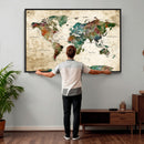 World Map Canvas Print – Framed Detailed Map of the World