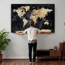 Framed Large World Map Wall Art Canvas Print for Living Room by MyGreatCanvas | Canvas Wall Art Prints | Photo Prints & Wall Decor