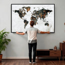 Large World Map Canvas Print – Framed Travel Map Wall Art