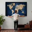 World Map Canvas Print – Framed Travel Map Wall Art for