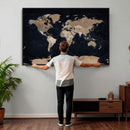 Grunge Wall Art World Map Canvas Print