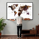 Rustic World Map Wall Art Canvas Print | Large World Map on