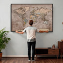 Grunge World Map Canvas Wall Art - Vintage Aged World Map by MyGreatCanvas | Canvas Wall Art Prints | Photo Prints & Wall Decor