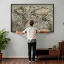 World Map Canvas Print – Detailed Map of the World Wall Art