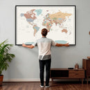 Pastel Colors World Map Wall Art Canvas Print by MyGreatCanvas | Canvas Wall Art Prints | Photo Prints & Wall Decor