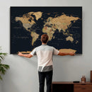 Vintage World Map Earth Globe Countries Oceans Continents by MyGreatCanvas | Canvas Wall Art Prints | Photo Prints & Wall Decor
