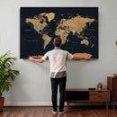 Vintage World Map Earth Globe Countries Oceans Continents