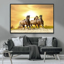 Wild Horses Wall Art Canvas Print – Framed Galloping Herd