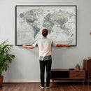 Neutral Vintage World Map Canvas Wall Art Print, Classic Map by MyGreatCanvas | Canvas Wall Art Prints | Photo Prints & Wall Decor