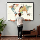 Framed World Map Wall Art Canvas Print for Living Room and by MyGreatCanvas | Canvas Wall Art Prints | Photo Prints & Wall Decor