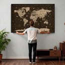 Colorful World Map Canvas Wall Art with Landmarks – Framed by MyGreatCanvas | Canvas Wall Art Prints | Photo Prints & Wall Decor