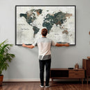 World Map Canvas Print – Framed Travel Map Wall Art for