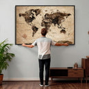 World Map Wall Art Canvas Print