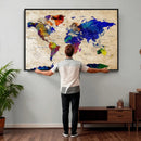 Watercolor World Map Canvas Print – Framed Wall Art for by MyGreatCanvas | Canvas Wall Art Prints | Photo Prints & Wall Decor