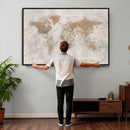 Detailed World Map Wall Art Canvas Print for Home and Office Decor by MyGreatCanvas | Canvas Wall Art Prints | Photo Prints & Wall Decor
