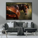 Majestic Brown Horse Wall Art Canvas Print – Framed
