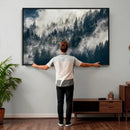 Foggy Mountain Forest Canvas Print, Misty Pine Trees Nature by MyGreatCanvas | Canvas Wall Art Prints | Photo Prints & Wall Decor