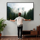 Misty Mountain Forest Canvas Print, Foggy Pine Trees Nature by MyGreatCanvas | Canvas Wall Art Prints | Photo Prints & Wall Decor