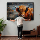 Highland Cow Wall Art Canvas Print, Abstract Rustic Farm by MyGreatCanvas | Canvas Wall Art Prints | Photo Prints & Wall Decor