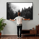 Black White Forest Wall Art Canvas Print, Misty Pine Tree by MyGreatCanvas | Canvas Wall Art Prints | Photo Prints & Wall Decor