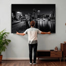 Boston Wall Art Canvas Print, Boston City Downtown Night by MyGreatCanvas | Canvas Wall Art Prints | Photo Prints & Wall Decor