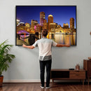Boston Wall Art Canvas Print, Boston City Downtown Night by MyGreatCanvas | Canvas Wall Art Prints | Photo Prints & Wall Decor