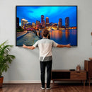 Boston Wall Art Canvas Print, Boston City Downtown Night by MyGreatCanvas | Canvas Wall Art Prints | Photo Prints & Wall Decor