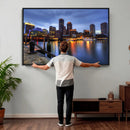 Boston Wall Art Canvas Print, Boston City Downtown Night by MyGreatCanvas | Canvas Wall Art Prints | Photo Prints & Wall Decor