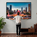 Chicago Wall Art Canvas Print - Chicago City Downtown Night by MyGreatCanvas | Canvas Wall Art Prints | Photo Prints & Wall Decor
