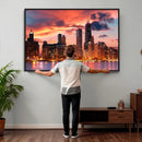 Chicago Wall Art Canvas Print - Chicago City Downtown Night by MyGreatCanvas | Canvas Wall Art Prints | Photo Prints & Wall Decor