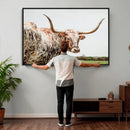 Texas Catle Longhorn Wall Art Canvas Print for Farmhouse by MyGreatCanvas | Canvas Wall Art Prints | Photo Prints & Wall Decor