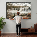 Snowy Mountain Landscape Wall Art Canvas Print, Alpine Pine by MyGreatCanvas | Canvas Wall Art Prints | Photo Prints & Wall Decor