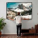Snowy Mountain Wall Art Canvas Print, Alpine Pine Forest by MyGreatCanvas | Canvas Wall Art Prints | Photo Prints & Wall Decor