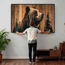 Rustic Bear Wall Art Canvas Print – Woodland Wildlife by MyGreatCanvas | Canvas Wall Art Prints | Photo Prints & Wall Decor