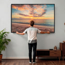 Sunset Beach Wall Art Canvas Print – Soft Coastal by MyGreatCanvas | Canvas Wall Art Prints | Photo Prints & Wall Decor